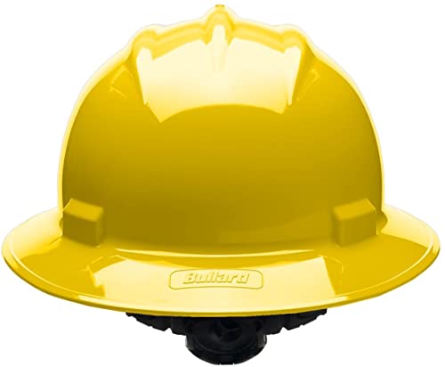 Bullard 71Ylr Type I Class E Ansi Z89.1 Non-Vented Full Brim Safety Hard Hat With 4-Point Ratchet Suspension And Cotton Brow Pad, Yellow #TOP3