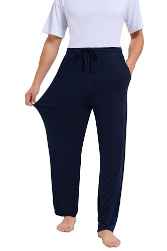 Men's Pajama Pants Soft Lightweight Open-Hem Lounge Pants Jersey PJ Bottoms with Pockets and Drawstring3