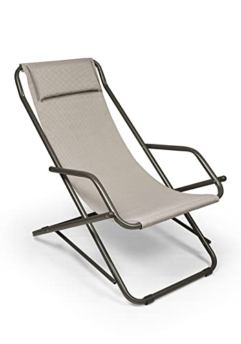 Stiliac, 7401 Sdraio dondolino oscillante Swing, con Cuscino Relax poggiatesta, Colore Grigio...