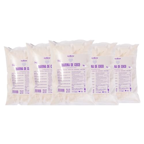 Farine de coco 5 kg nut&me | 100% noix de coco | Sans gluten | Sans additifs | Saine | Régime Keto | Non raffinée | Végétalienne | Pâtisserie
