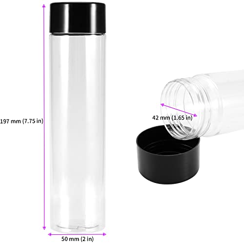 Miniatura 2 de Jeuihau Paquete De 20 Botellas De Jugo De Plástico Pet Transparente De 350 Ml Con Tapas Negras, Botellas De Jugo De Plástico Vacías, Jugos, Leche Y Bebidas Caseras