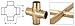C.R. LAURENCE HR20NPB CRL Polished Brass Flush Cross for 2" Tubing