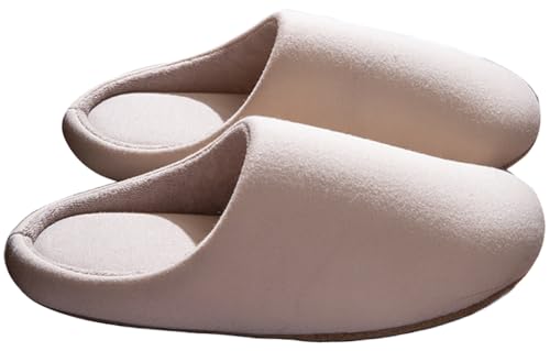 Women Men Cozy Slip-on House Shoes Soft Plush Lining Anti-Slip Platform Slippers Lightweight Indoor Outdoor Slippers