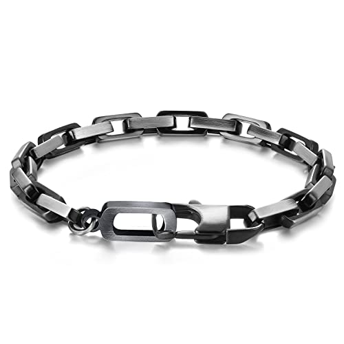 CDE Armkette Herren Edelstahl,Panzerkette Armband 20cm Fahrrad Kettenglied Armband für Männer,Geburtstag Jubiläum Abschlus Geschenke für Männer Ehemann Freund Sohn Cover