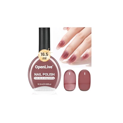 OpenLive 16.5ml Jelly Mauve Red Nail Polish Large Volume Quick Dry Nail Polish, Long Lasting Shine,...