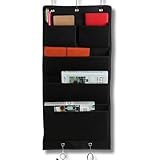 All Trust ウォールポケット 壁掛け収納 ドアハンガーポケット ４段 5ポケット (ブラック)