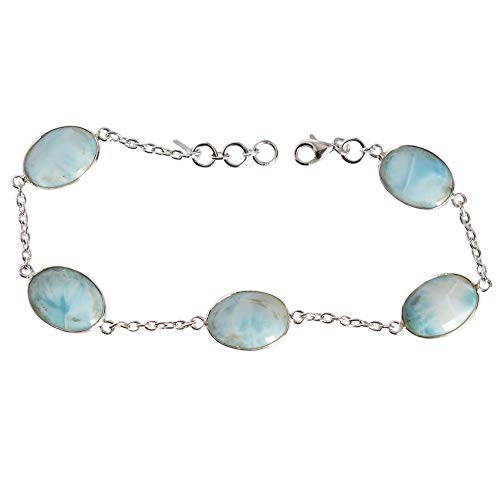 Bracelet Larimar bleu et argent pour sublimer vos tenues d'été