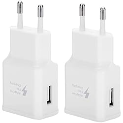Paquete de 2 Cargador USB Adaptador de Toma de Corriente de Repuesto Cargador Rápido Original para Samsung Galaxy S8 S8 Plus S9 S9 Plus S10 S10 Plus S10e 5G S6 S7 S7 Plus S20 A50 A51 A30 A20 Z Flip3