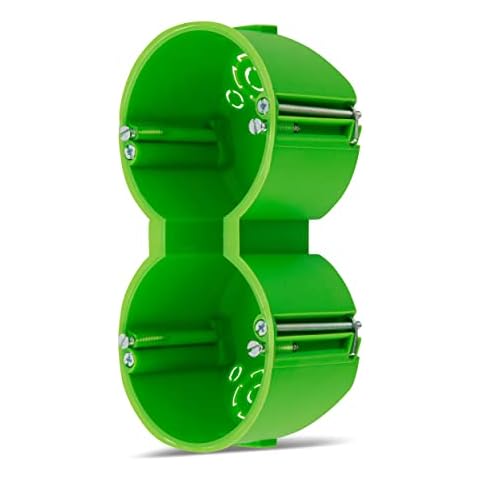 REV 0518354555 Hohlraumdose, Hohlwanddose, 2x Ø 68 mm, 50 mm tief, Schrauben, grün Cover