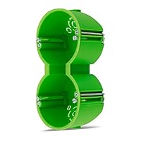 REV Hohlraumdose - Hohlwanddose, 2x Ø 68 mm, 50 mm tief, Schrauben, grün