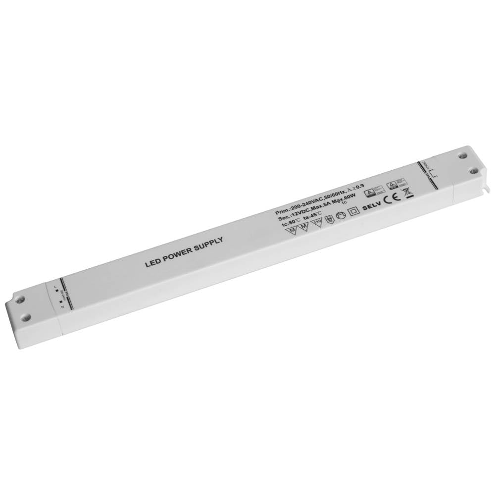 Dehner Elektronik SSL60-24VF - Trasformatore LED, tensione costante, 60 W, 2,5 A, 24 V, per mobili