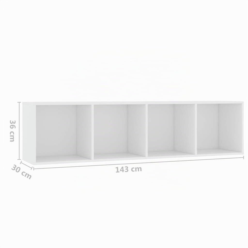 vidaXL Estantería/Mueble para TV Casa Hogar Decoración Estilo Diseño Mobiliario Muebles Sala Salón Bricolaje Jardín Terraza 143x30x36 cm Blanco