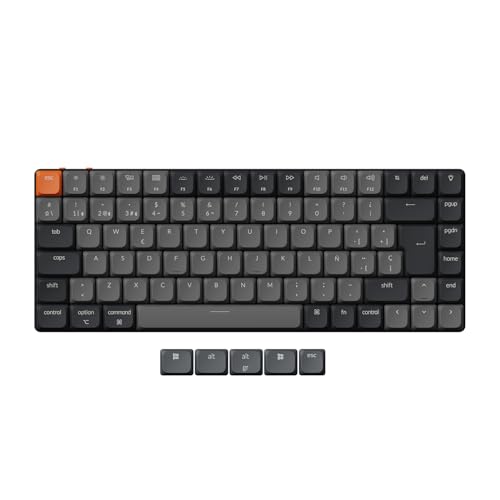 Keychron K3 QMK Teclado Mecánico Inalámbrico Ultradelgado, Diseño de 75%, Interruptores Banana, Retroiluminación LED Blanca, Recargable, Bluetooth, para Mac/Windows/Linux, ES Layout - Versión 3