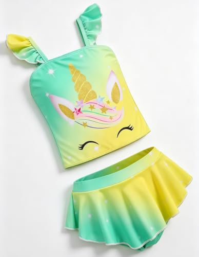 Image of Akokvlar Two Pieces Swimsuit Mermaid Bikinis Tankini Bathing Suit for Little Girls