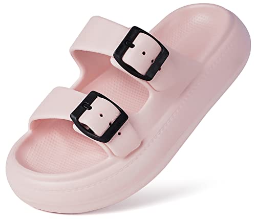 Kvbabby Cloud Sandals For Kids Double Buckle Adjustable Slides Girls Boys Thick Sole Slippers Shower Cushion Anti-Slip cover