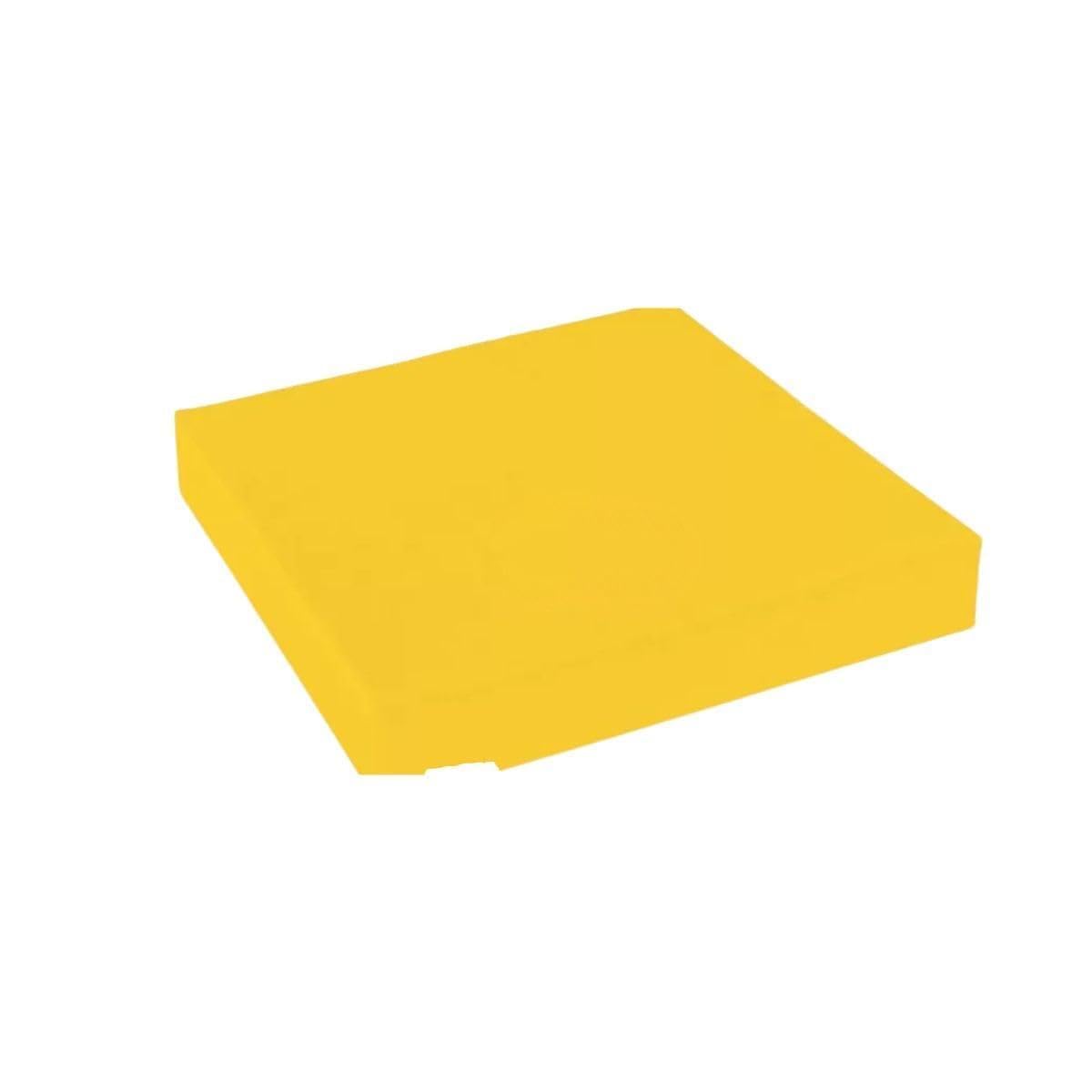 4cm Thick Waterproof Chair Cushion Comfortable Seat Pad with Removable Zipped Cover for Kitchen, Dining, Living Room & Garden Patio Rattan Furniture (Yellow, 24" x 24" (60 x 60 cm))