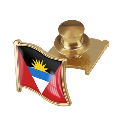 Image of vmcoatdu Country Flag Backs Locking Pin Keepers Locking Clasp Pin Badge International Travel Brooch Metal Alloy Souvenir Pin 0.75x0.7 Inch Small Pin