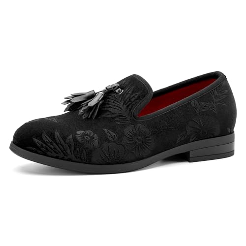 JITAI Velvet Boy's Tassel Loafers Slip-On Dress Shoes Wedding Tuxedo Shoes for Baby