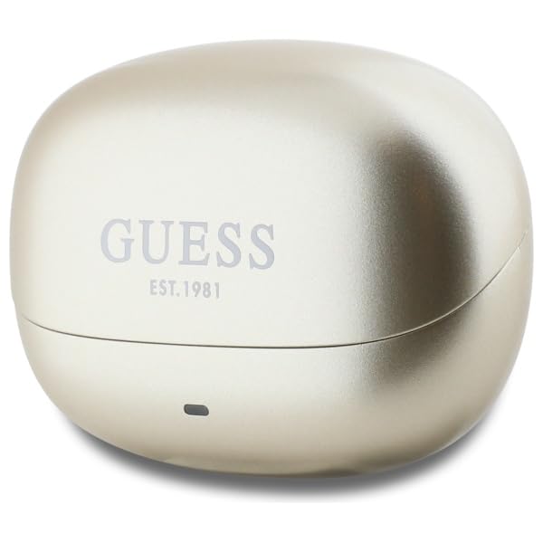 CG Mobile Guess Auriculares Bluetooth TWS + Base Dock Logo Impreso Cápsula Oro