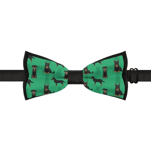 GoasNei Animal of German Shepherd Pattern Bow Tie for Men Adjustable Necktie Funny Tie Neck Ties for Weddings Party