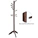 VASAGLE Coat Stand, Solid Wood Coat Rack Free Standing with 11 Hooks, Entryway Hall Tree for Clothes, Hats, Handbags, Rubberwood, Dark Walnut