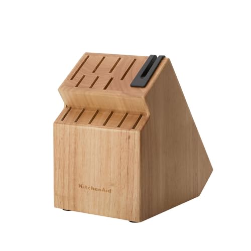 KitchenAid Classic Step Knife Block Set with Built-In Knife Sharpener, Stainless Steel Kitchen Knives, Sharp Kitchen Knife Set with Block, 14-Piece, Natural - image 8