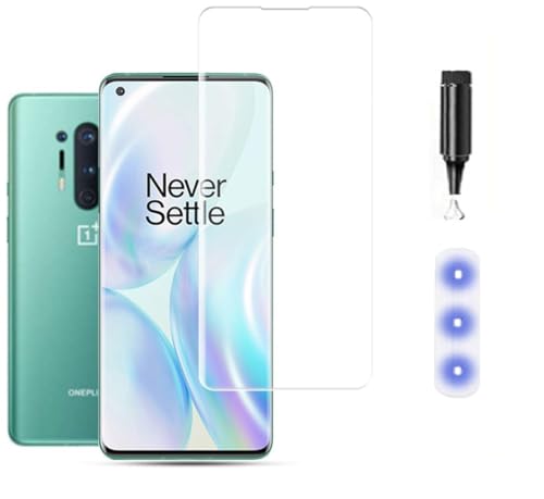 Image of MACLEN Ultra Premium HD Adavnced Glue UV Curved Tempered Glass for OnePlus 8 Pro 5G | With HD clearity full curved edge protection and Installation Kit