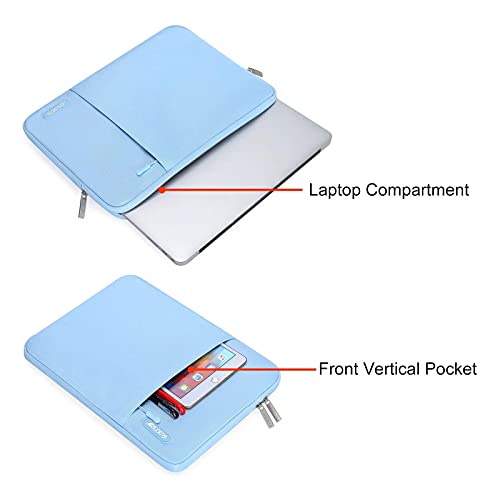 Image of MOSISO Laptop Case 13 inch, 13 inch Laptop Sleeve Compatible with MacBook Air M4 M3 M2 M1 2025-2018 / Pro M2 M1 2025-2016, Polyester Vertical Computer Sleeve Bag with Pocket, Air Blue