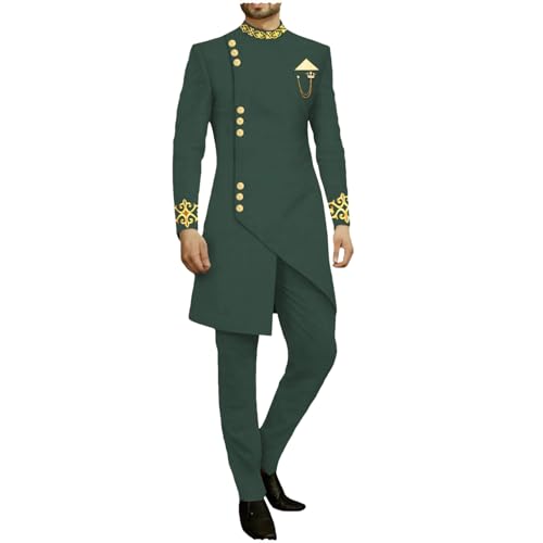 African Suits for Men 2 Piece Set Print Dashiki and Pants Outfits Wedding Party Suits2