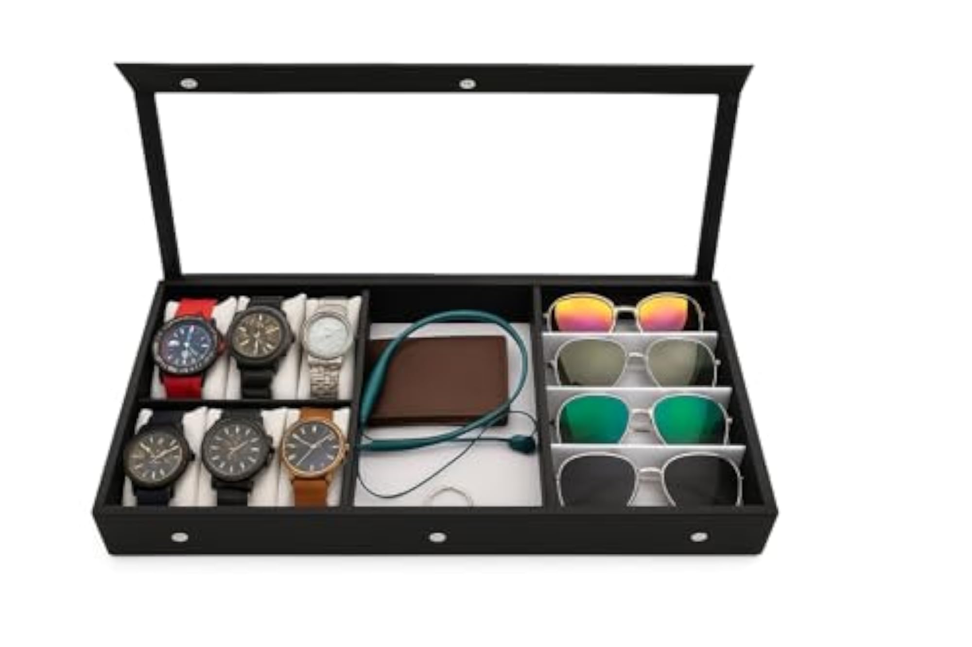 Wooden & Cotton Storage Compartment Organizer Box