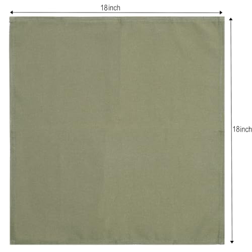 Image of The Home Talk Lace Table Napkins -Cotton Linen Blend Dinner Cloth Napkins for Parties,Dinners, Weddings, Cocktail&Christmas Decor|Soft,Reusable&Machine Washable|18 x 18 Inches (6, Seige Green)