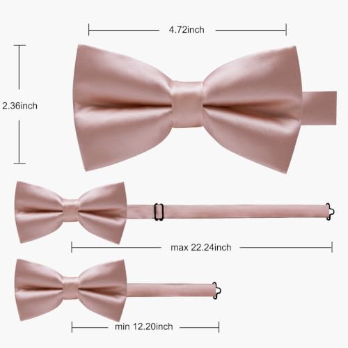 Image of YourTies Bow Ties for Men Pre-Tied Adjustable Bow Tie Coloful Satin Bowtie
