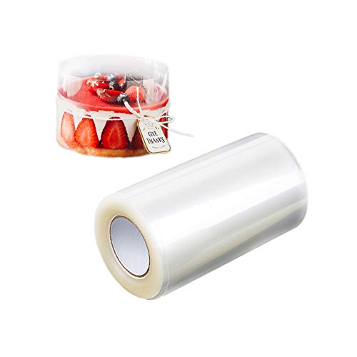 Mwellewm C14 Cake Collars Transparent Acetate Sheets Roll(4.7 X 394Inch),Clear Cake Strips cover