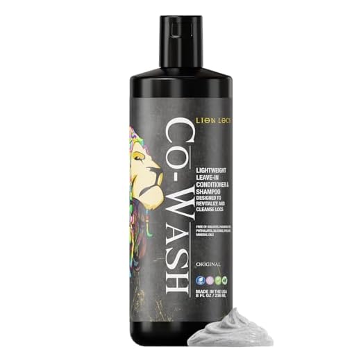 Lion Locs Shampoo and Conditioner, 2 in 1 Co Wash for Dreadlocks, Braids, and Dreads | Vegan, Organic, Leave-In Or Rinse | Residue Build-Up Free (8oz)