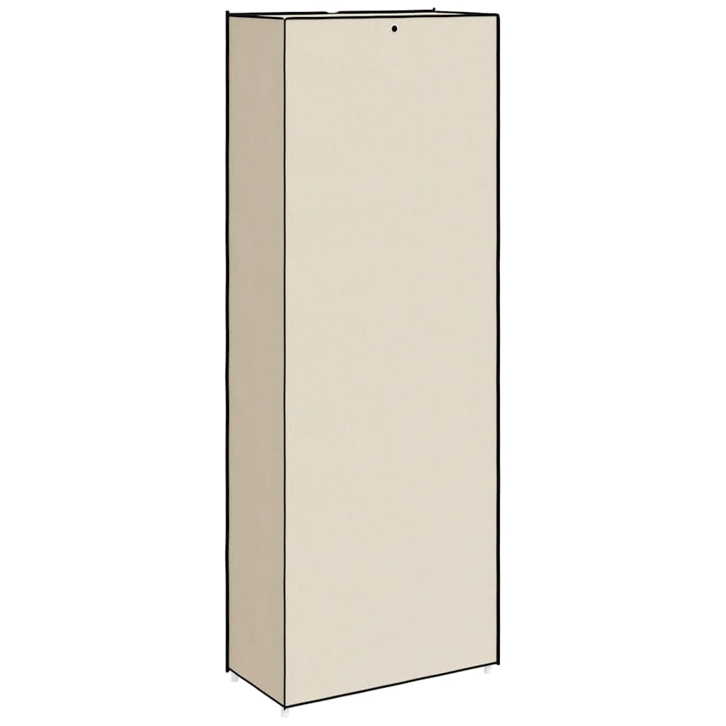 Schuhschrank Creme Stoff mit 10 Böden 60x30x166 cm, Schuhregal platzsparend geschlossen, Aufbewahrungssystem für Flur Diele, Organizer mit stabilem Stahlrahmen, faltbar und stapelbar