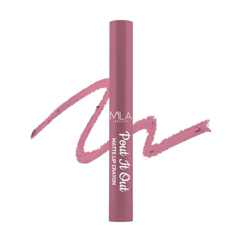 Image of Mila Beaute Pout It Out Matte Lip Crayon | Highly Pigmented & Enriched With Jojoba Oil | Soft Matte Finish | Creamy & Light Weight Texture | Smooth Glide Application | Shade - (Merida 1.25g)