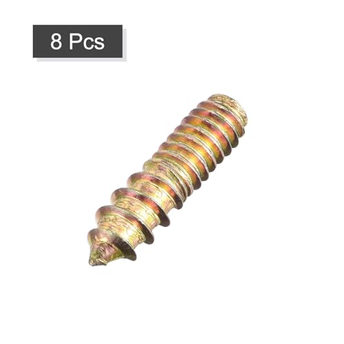 Image of uxcell 1 /4-20x1 Hanger Bolts, 8pcs Double Ended Screws Wood Dowel Screws for Furniture