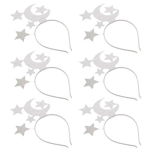 Diadema de luna ligera y cómoda con purpurina brillante plateada