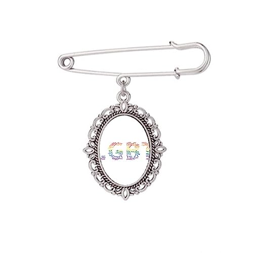 Broche Arc-en-ciel LGBT wordcloud art déco mode pour customiser robe chemise et châle