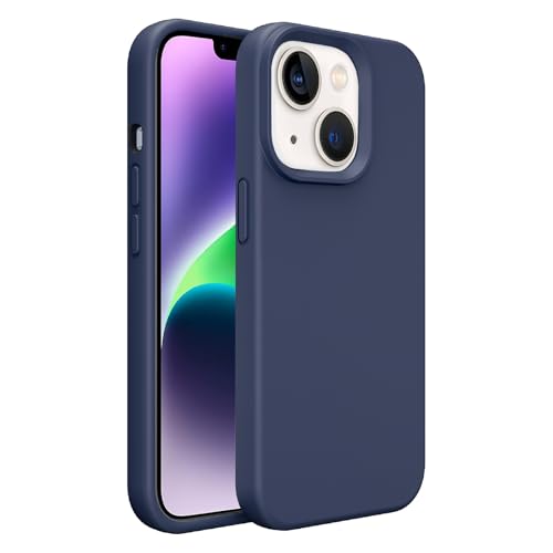 Image of iPhone 13 /14 Case Silicone,Soft Microfiber Lining(Midnight Blue)