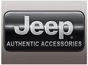 Mopar 82211201 Badge Cast aluminum badge featuring Jeep Authentic Accessories logo with adhesive backing