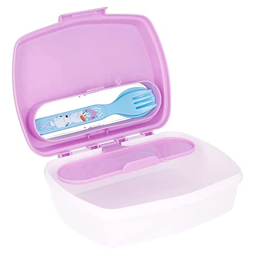 Stor 8412497510092Rectangular Sandwich Box with Cutlery, Frozen Ll Elements, Estándar - Image 4