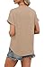WIHOLL Womens Summer Blouses 2026 Spring Short Sleeve Tshirts Airport Casual Holiday Outfits Fashion Clothing Khaki XL
