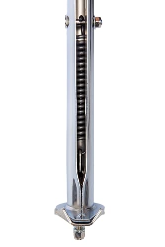 Image of Straight Spring Loaded Mud Flap Hanger, Round Tube Style, 1-1 /8 inch Bolt Spacing, 30 inch Length（2 pack） (Silver Chromed)