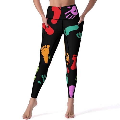 Legging femmes de sport yoga taille haute Empreinte De Couleur S