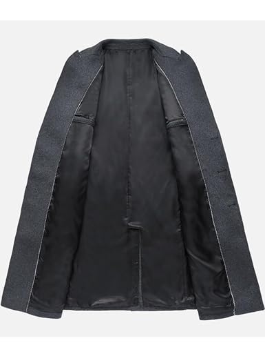 Image of FTCayanz Men's Wool Trench Coat Winter Slim Fit Business Top Coat Single Breasted Overcoat