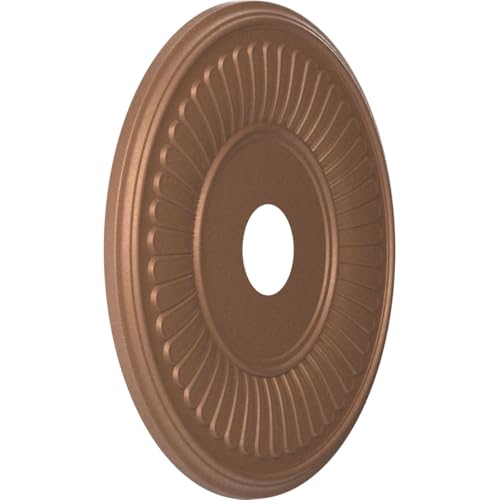 Image of Ekena Millwork 19 inchOD x 3 1 /2 inchID x 1 inchP Berkshire Thermoformed PVC Ceiling Medallion (Fits Canopies up to 8 3 /8 inch), Aged Copper