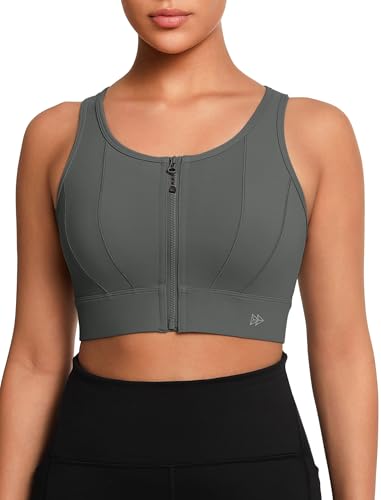 Image of Yvette Front Closure High Impact Sports Bra for Women | Cup Sizes A to DDD Up to 5XL, Sewn in Pads, No Underwire, Breathable Fabric Moisture-Wicking, Easy on and off, Full Coverage