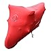 Produktbild BUSHBOCK® Premium Cover Indoor Motorrad Abdeckplane-Staubschutz-elastischer, atmungsaktiver Samt-Stretchstoff (M-L, Rot)