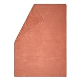 David Fussenegger Kuscheldecke Faux Uni 150x200cm Flauschige Sofadecke aus Recycling-Baumwolle nachhaltig produziert ÖkoTex100 GRS Made in Austria Farbe Terracotta
